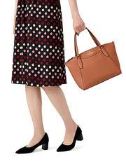 Kate Spade Monica Satchel Pebbled Leather Warm Gingerbread