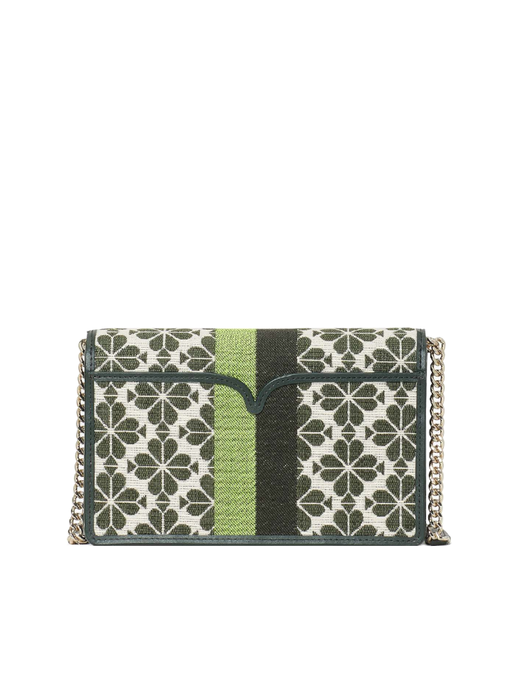 Kate-Spade-PWR00447-Flower-Jacquard-Stripe-Chain-Wallet-Green-Multi-Balilene-belakang