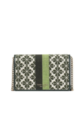 Kate-Spade-PWR00447-Flower-Jacquard-Stripe-Chain-Wallet-Green-Multi-Balilene-depan
