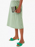 Kate Spade Flower Jacquard Stripe Chain Wallet Green Multi