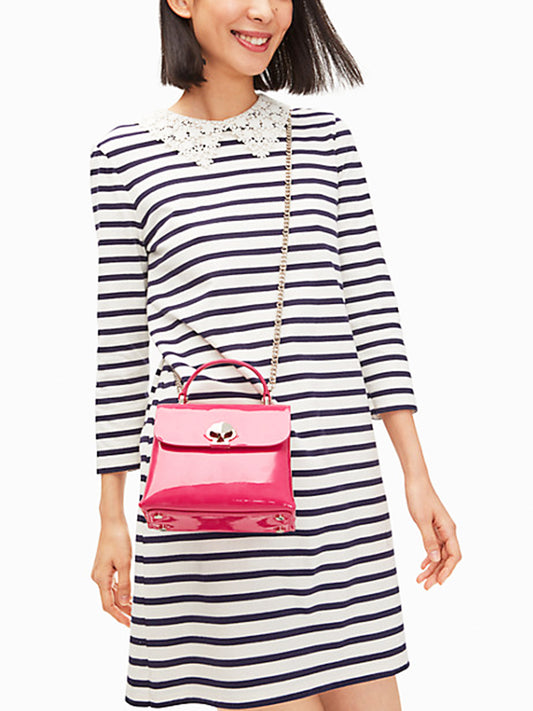 Kate Spade PXR00040 Romy Patent Mini-Top Handle Satchel Dark Magenta Crush