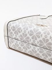 Kate Spade Flower Coated Canvas Medium North South Tote Parchment