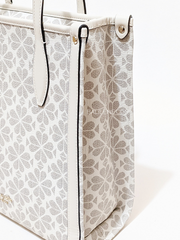 Kate Spade Flower Coated Canvas Medium North South Tote Parchment