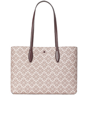 Kate Spade PXR00360 Flower Coated Canvas All Day Large Tote Pink Multi