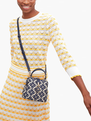 Kate Spade PXR00442 Remedy Spade Flower Jacquard Small Top Handle Blue Multi