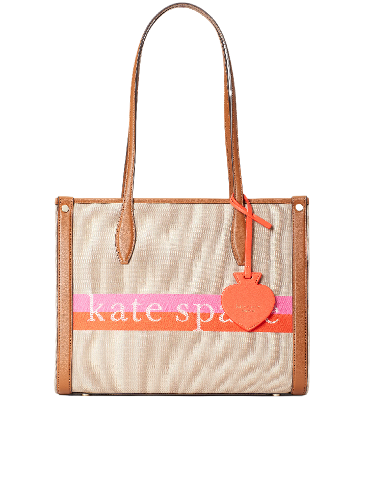 Kate Spade PXR00518 Market Stripe Logo Medium Tote