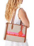 Kate Spade PXR00518 Market Stripe Logo Medium Tote