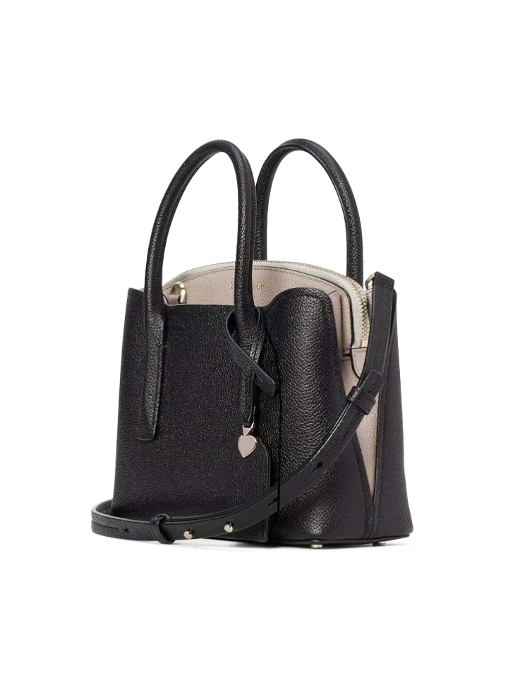 Kate-Spade-PXRUA540-Margaux-Mini-Satchel-Black-Warm-Taupe-Balilene-samping