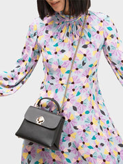    Kate-Spade-PXRUA629-Romy-Leather-Mini-Top-Handle-Satchel-Black-Balilene-onmodel