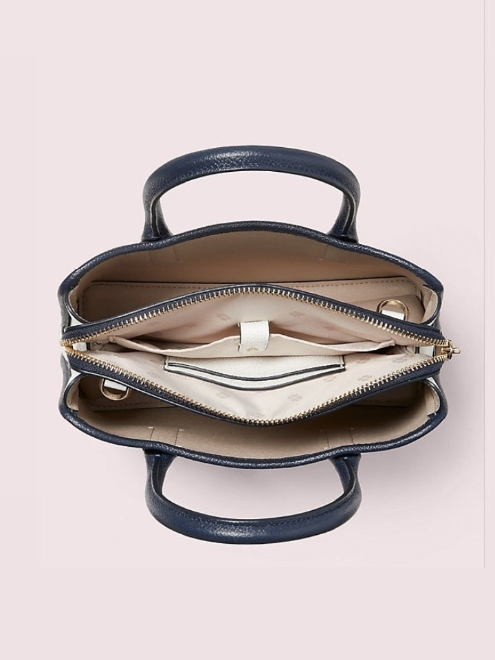 Kate Spade Pxrua319 Margaux Canvas Stripe Medium Satchel Blazerblue Multi