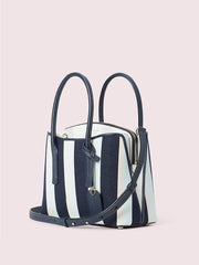 Kate Spade Pxrua319 Margaux Canvas Stripe Medium Satchel Blazerblue Multi