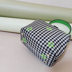 Kate Spade Pxrub372 Remedy Gingham Small Top Handle Green Multi