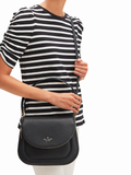 Kate Spade WKR00330 Leila Medium Flap Shoulder Bag Black