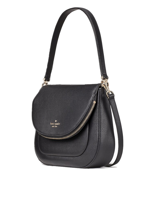 Kate Spade WKR00330 Leila Medium Flap Shoulder Bag Black