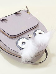 Kate Spade WKRU5674 Star Bright Owl Tomi Gray Leather Backpack