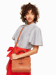 Kate Spade WKRU5775 Hayes Small Satchel Bag in Warm Gingerbread