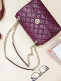 Kate Spade WKRU7076 Natalia Medium Flap Shoulder Bag Cherrywood