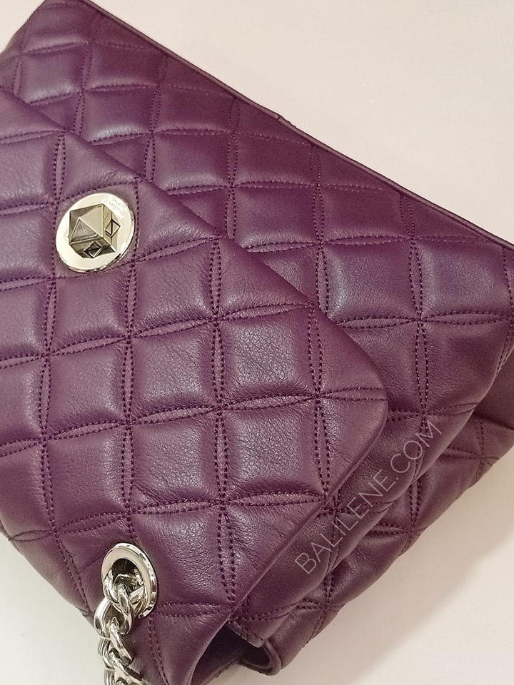 Kate Spade WKRU7076 Natalia Medium Flap Shoulder Bag Cherrywood