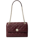Kate Spade WKRU7076 Natalia Medium Flap Shoulder Bag Cherrywood