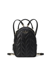 Kate Spade Wkru6164 Briar Lane Quilted Mini Convertible Backpack Black Balilene