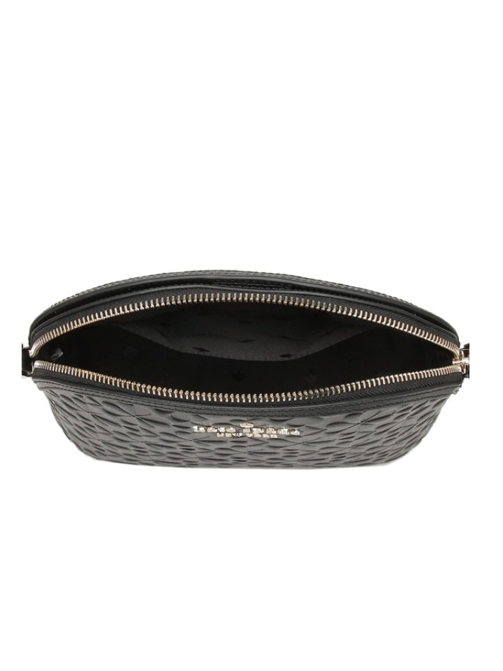 Kate Spade Wkru6770 Dome Large Crossbody Hollie Spade Clover Geo Emboss Black