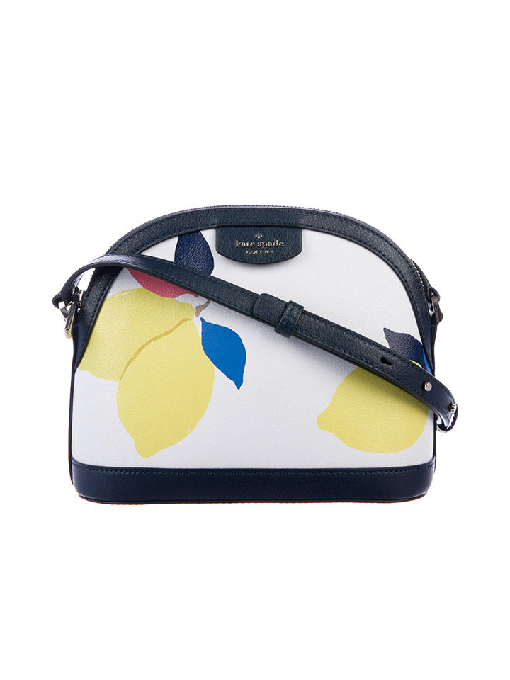 Kate Spade Wkru6857 Dome Crossbody Large Lemon Whitemulti