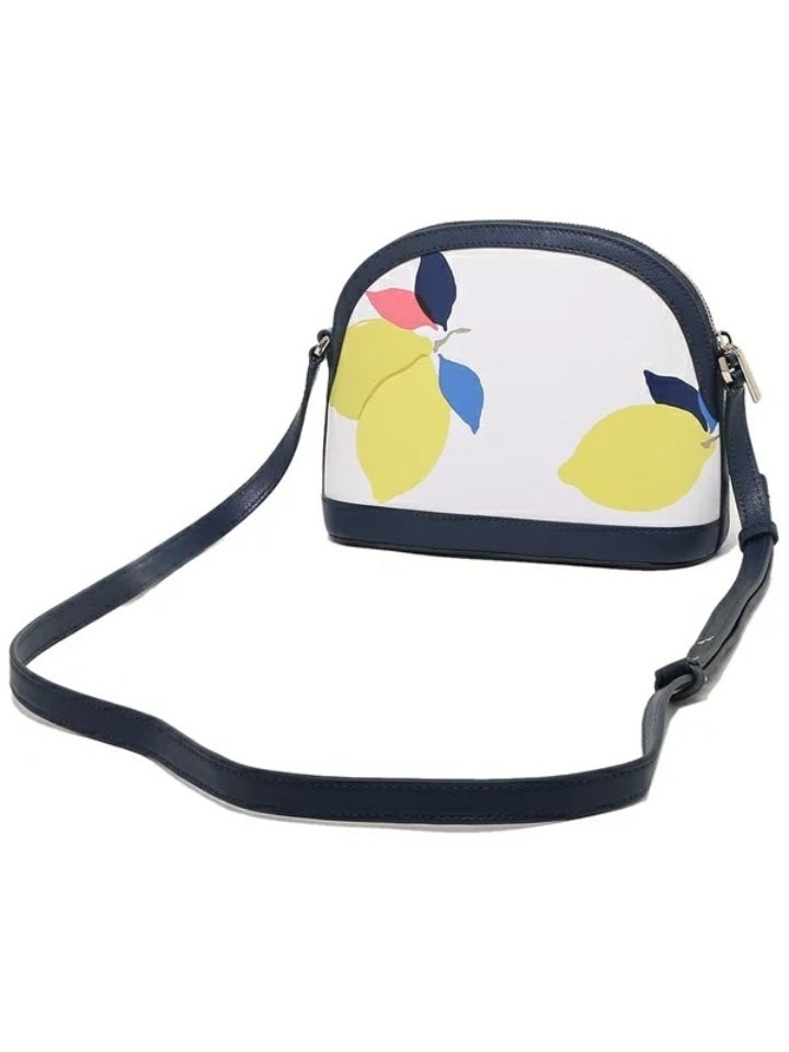 Kate Spade Wkru6857 Dome Crossbody Large Lemon Whitemulti