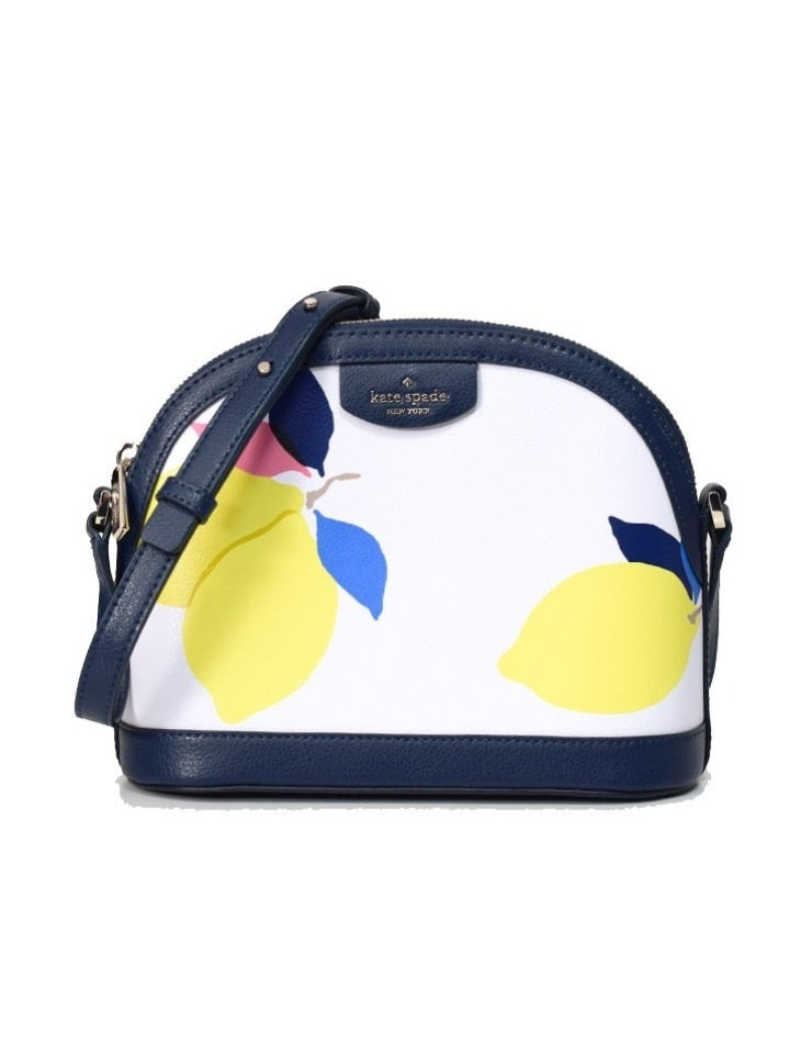 Kate Spade Wkru6857 Dome Crossbody Large Lemon Whitemulti