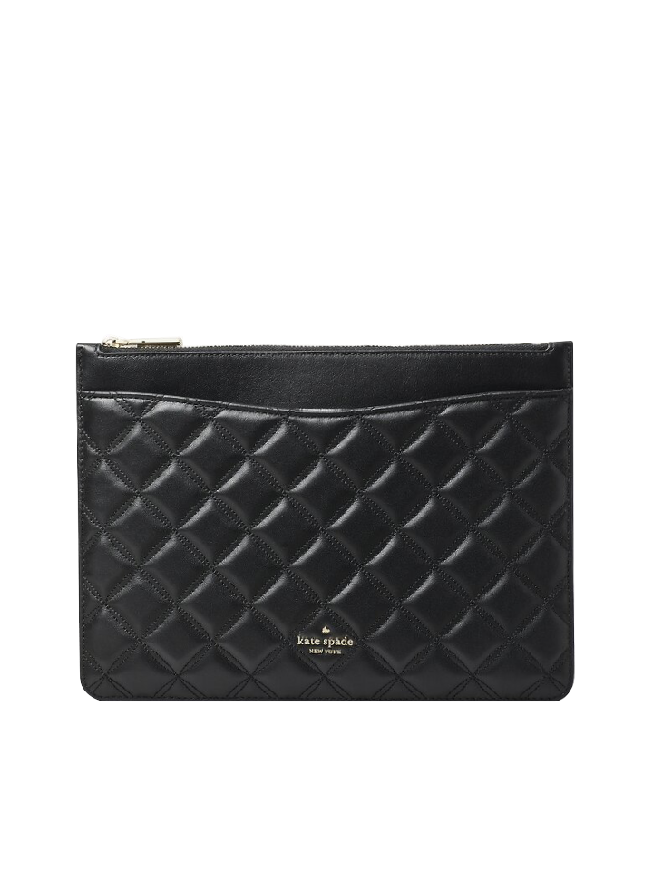       Kate-Spade-Wlr00258-Natalia-Quilted-Large-Zip-Pouch-Black-Balilene-depan