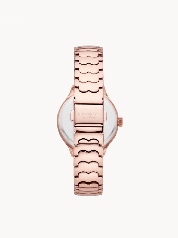 Kate Spade KSW1504 New York Rosebank Three-hand Scallop Rose Gold-tone Stainless Steel Watch