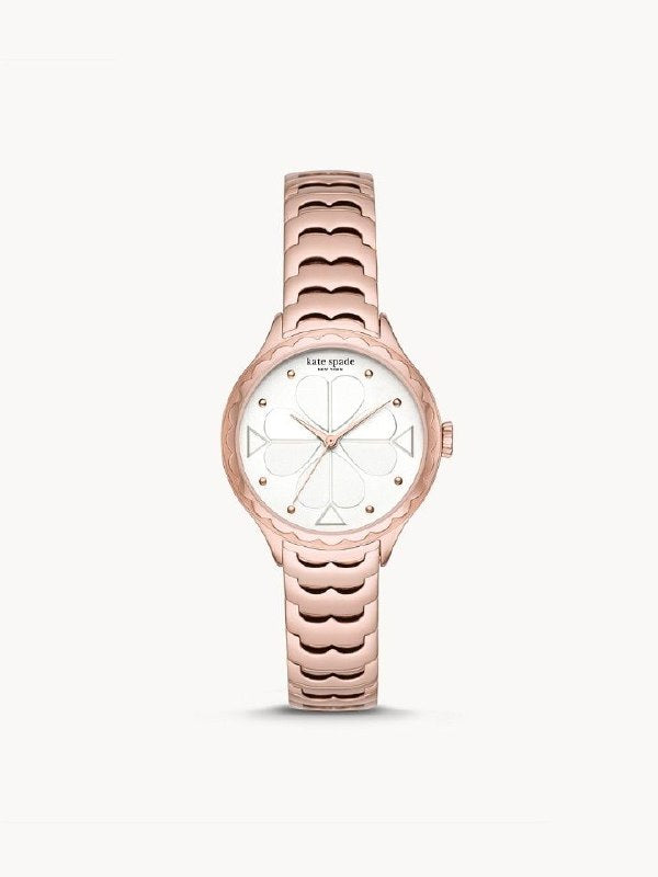 Kate Spade KSW1504 New York Rosebank Three hand Scallop Rose Gold tone Stainless Steel Watch