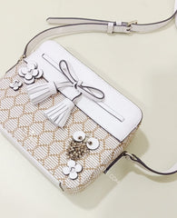 Kate Spade Wkru5876 Hayes Bee Embellished Camera Bag In Natural