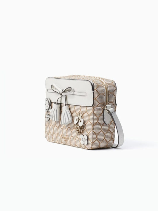 Kate Spade Wkru5876 Hayes Bee Embellished Camera Bag In Natural
