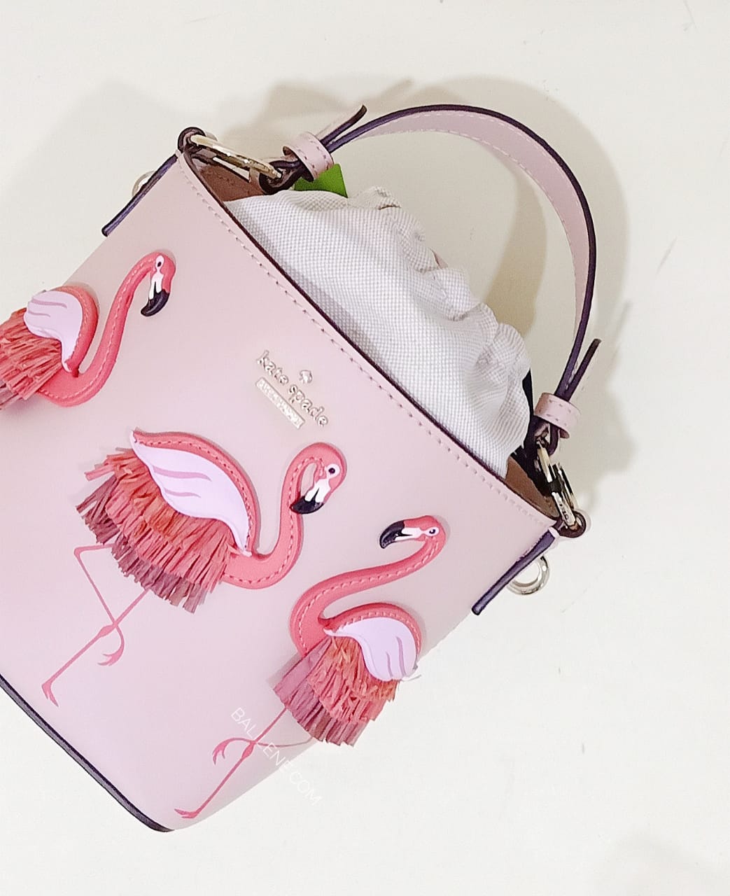 Kate Spade Wkru5957 By The Pool Flamingo Pippa Leather Bucket Bag