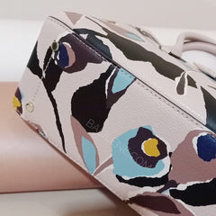 Kate Spade Wkru6120 Eva Paper Rose Small Top Zip Satchel Pink Multi