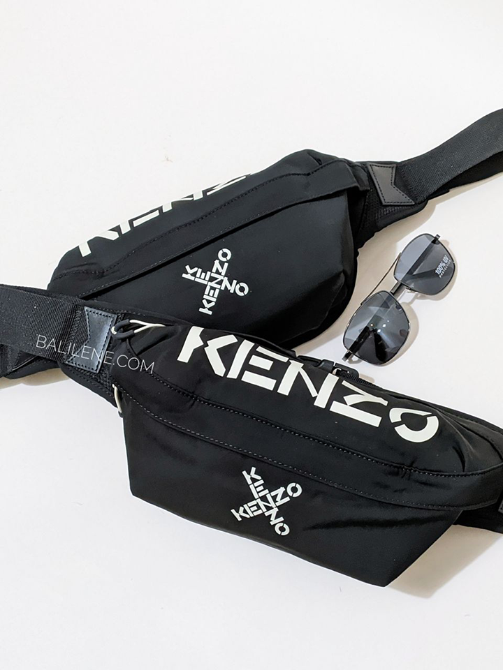 Kenzo Sport Logo Printed Belt Bag Black