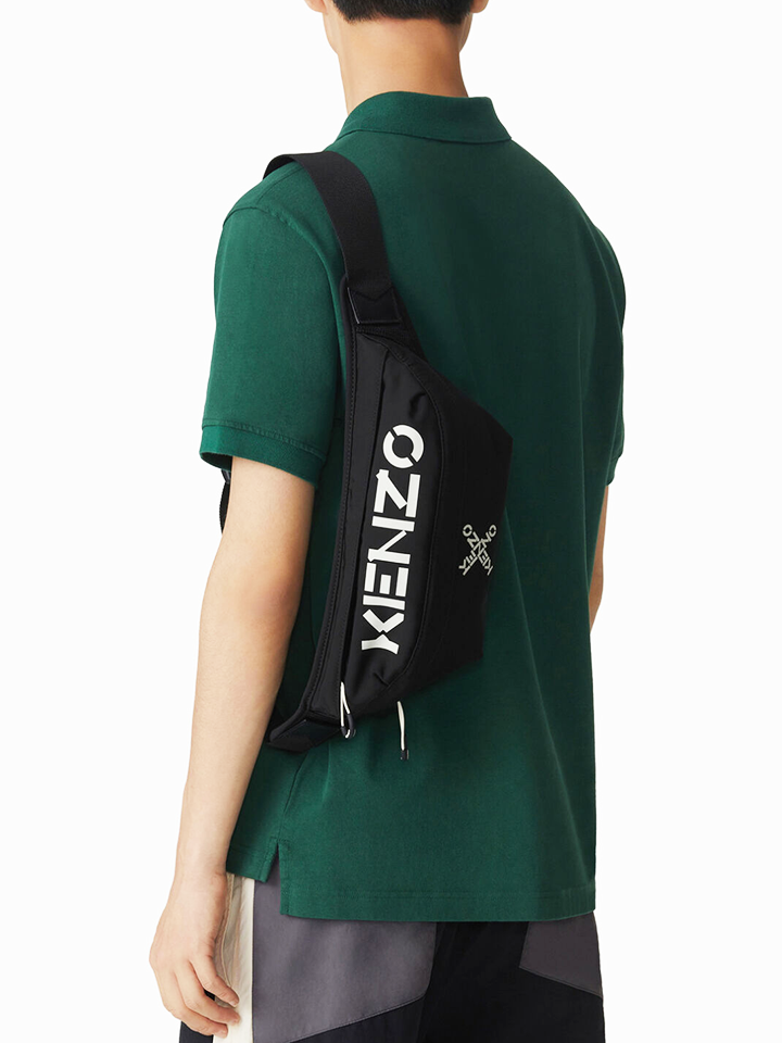 Kenzo Sport Logo Printed Belt Bag Black