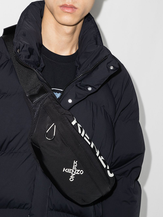 Kenzo Sport Logo Printed Belt Bag Black
