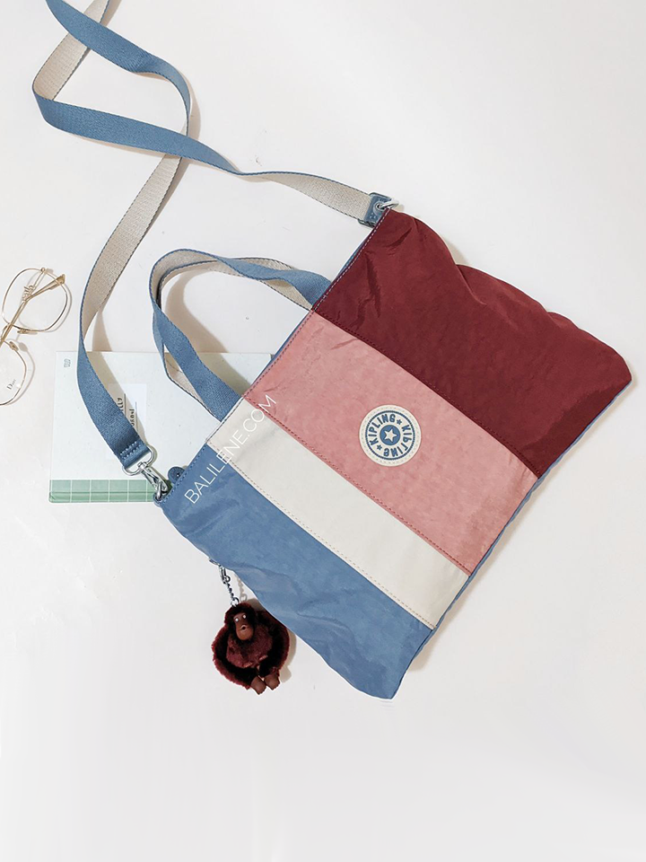 Kipling Classic Tadeo Medium Shoulder Bag Twill Stripes Balilene