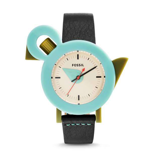 Fossil LE1041 Limited Edition Vintage Aviary Three Hand Black Leather Watch