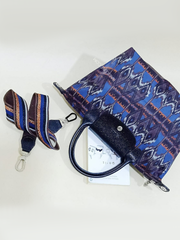 Longchamp L1512649 Navy Le Pliage Medium Top Handle Bag