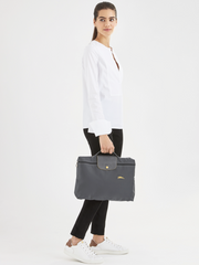 Longchamp Le Pliage Club Briefcase Small Gun Metal