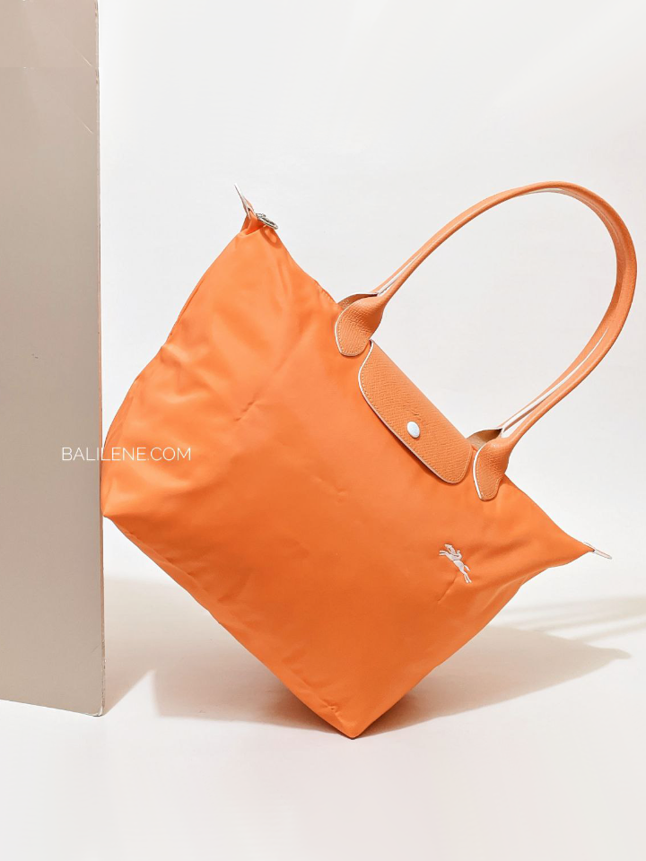 Longchamp Le Pliage Club Shoulder Bag S Orange in Leather/Polyamide with  Silver-tone - US
