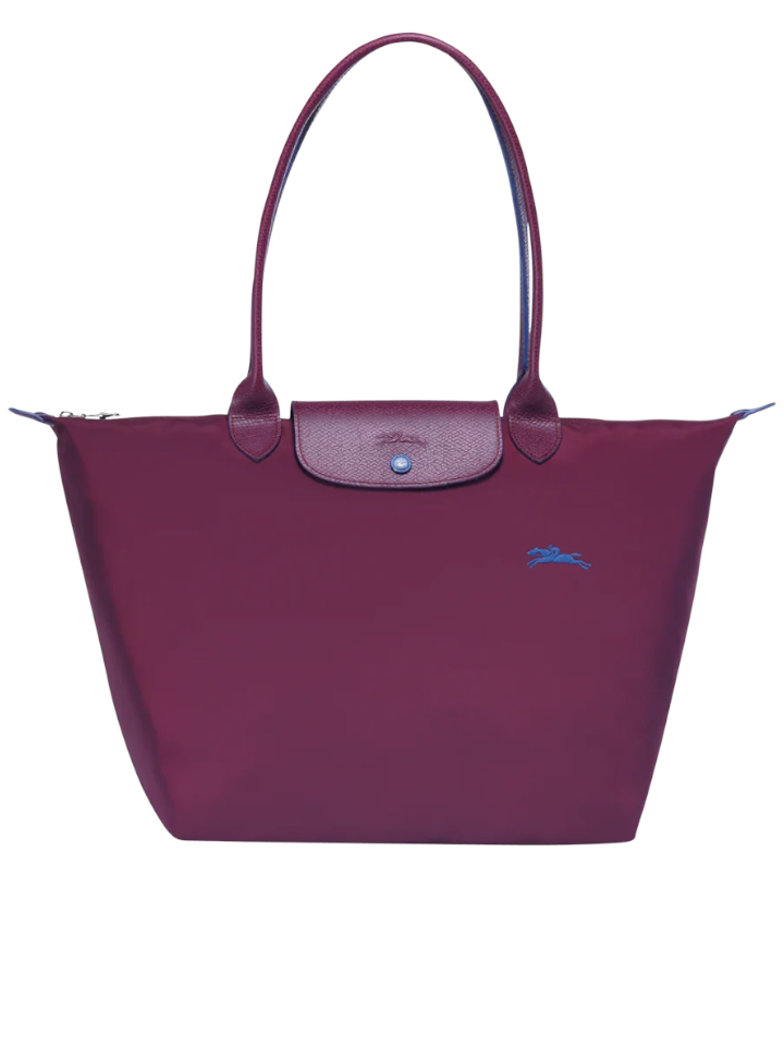 Longchamp-Le-Pliage-Club-Shoulder-Bag-Plum-Balilene-depan