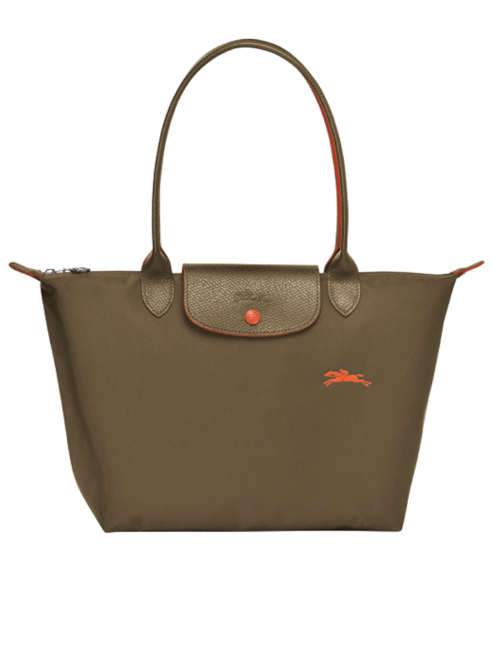 Longchamp-Le-Pliage-Club-Shoulder-Bag-Small-Khaki-Balilene-depan