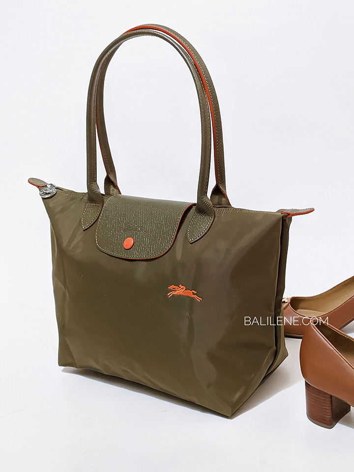 Longchamp Le Pliage Club Shoulder Bag Medium Olive Khaki Balilene