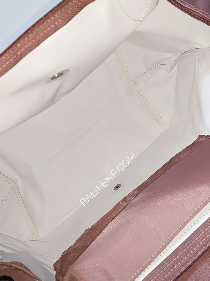 Longchamp-Le-Pliage-Club-Small-Shoulder-Tote-Antique-Pink-Balilene-detail-dalam