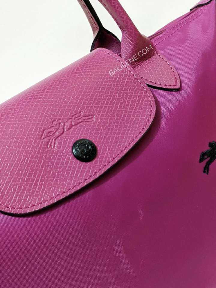 Longchamp-Le-Pliage-Club-Small-Top-Handle-Bag-Fuchsia-Balilene-logo