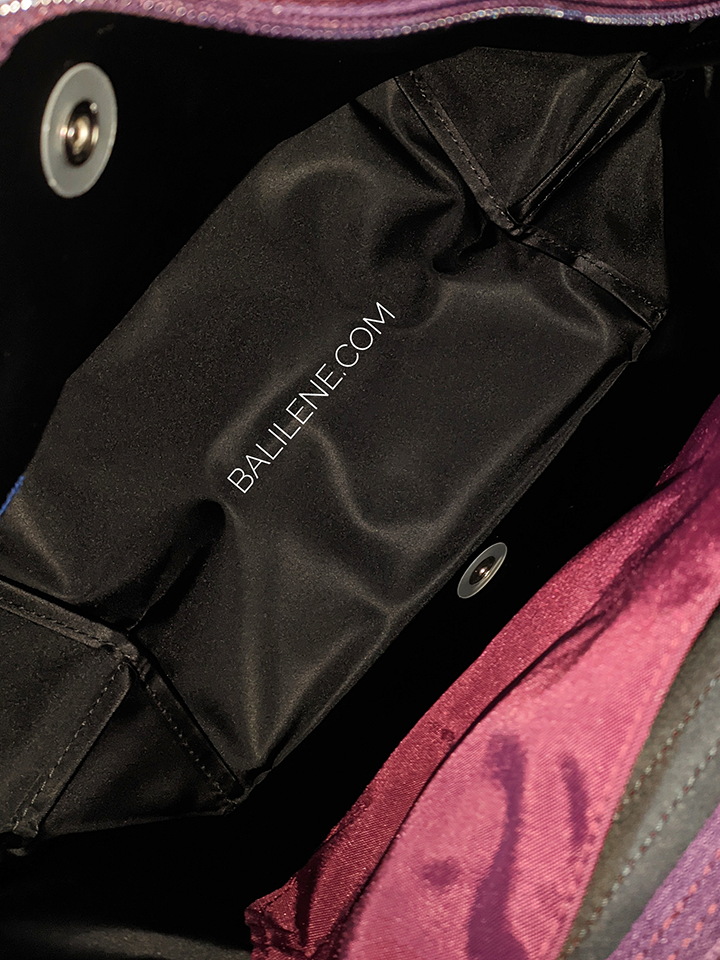 Longchamp-Le-Pliage-Club-Small-Top-Handle-Bag-Plum-Balilene-detail-dalam
