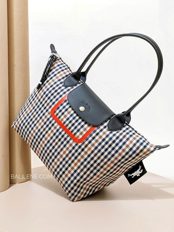 Longchamp Le Pliage Collection Tote Bag Multicolor Navy/Cognac